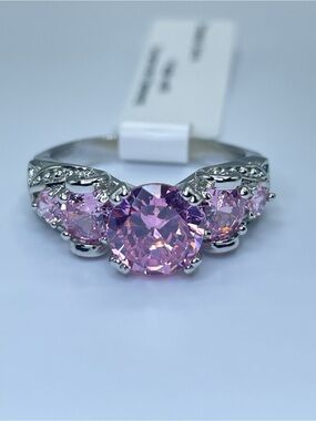 Swarovski Crystal Elements Pink Crystal Multi Stone Statement Ring